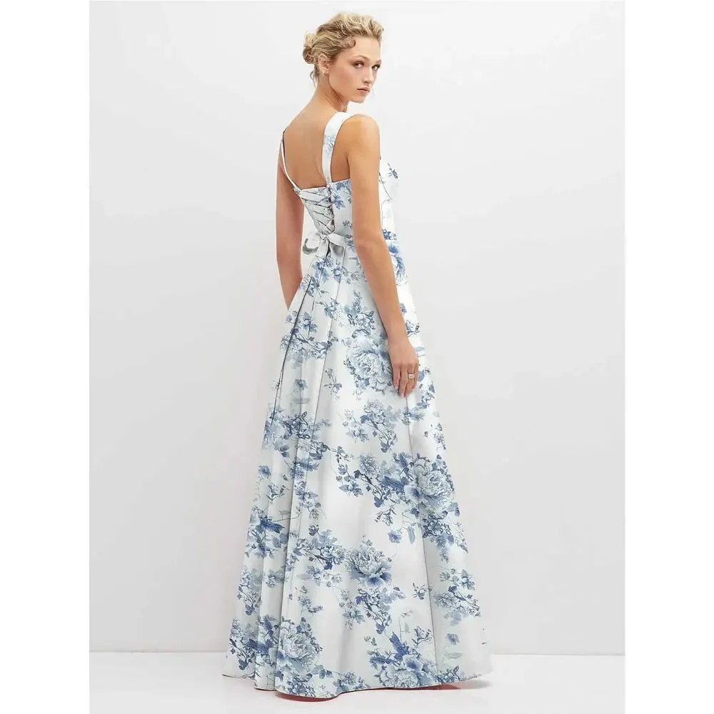 Alfred Sung Cottage Rose Larkspur Gown - Size 10 (new) - Picture 3 of 10